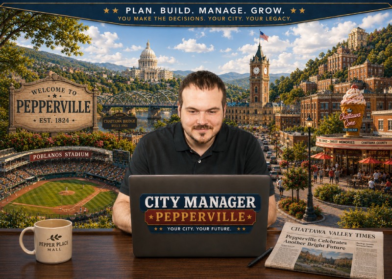 City Manager Pepperville logo art